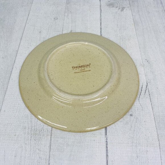 Thomson Pottery Green Swirl Speckle Brown Stoneware Salad Plate Set of 4 - Picture 3 of 16